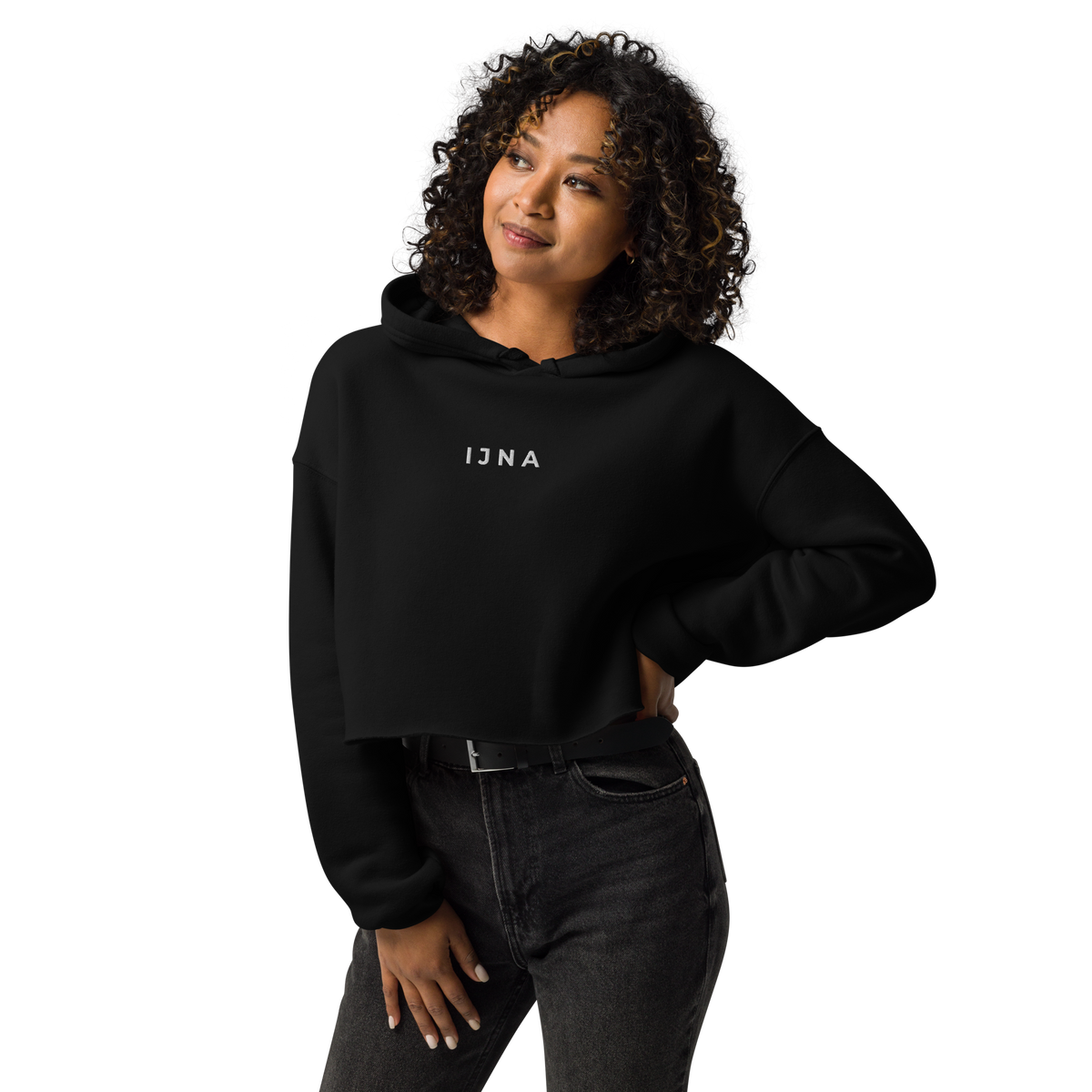 Women's IJNA Cropped Hoodie - Black